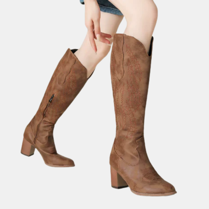 Bottes de Cowboy Western pour Femme – Charme Authentique et Confort Moderne Women Boots Electro Paris Marron 36