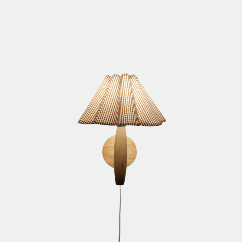 Applique Murale En Bois Style Nordique Avec Abat-jour Plissé Pour Ambiances Chaleureuses Wall Light Electro Paris A