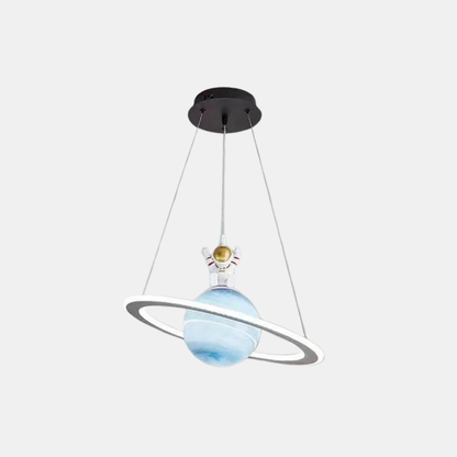 Lampe Suspendue LED Pour Chambre D’Enfant Au Design Planètes Et Couleurs Lumineuses Ceiling Light Electro Paris A (Avec astronaute) Terre bleue 3 températures de couleur