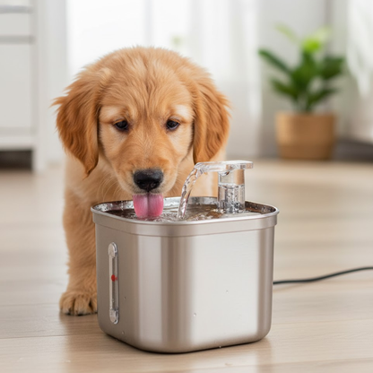 Fontaine À Eau En Acier Inoxydable Pour Chat Avec Filtration À 5 Niveaux Water fountain Electro Paris