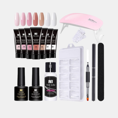 Kit Polygel Pour Ongles Professionnels À Domicile Avec Lampe UV Et Accessoires Complets Pour Créer Des Ongles Parfaits Nail kit Electro Paris 1 Kit
