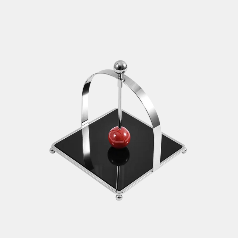 Porte-Serviettes Avec Boule En Bois Et Acier Inoxydable Pour Cuisine Et Table Élégante Napkin Holder Electro Paris Arche noir