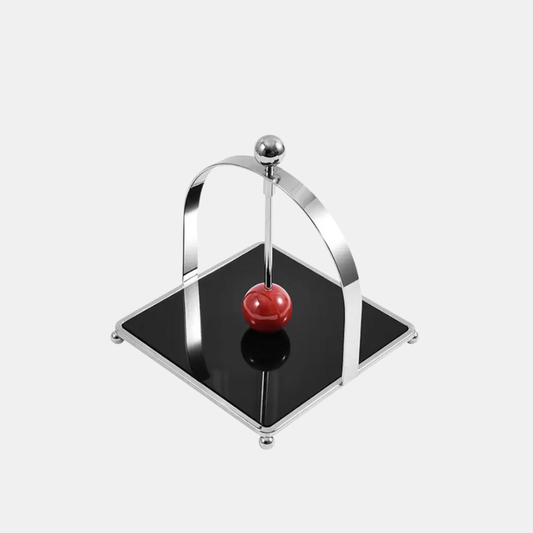 Porte-Serviettes Avec Boule En Bois Et Acier Inoxydable Pour Cuisine Et Table Élégante Napkin Holder Electro Paris Arche noir