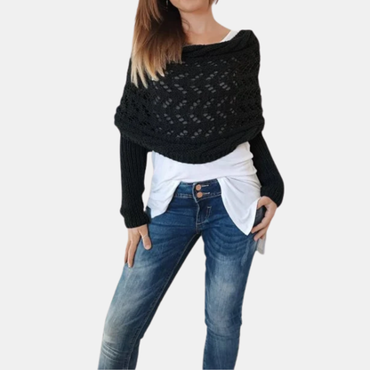 Écharpe Innovante À Doubles Manches Pour Style Et Confort Toute Saison Women sweater Electro Paris Noir Taille unique