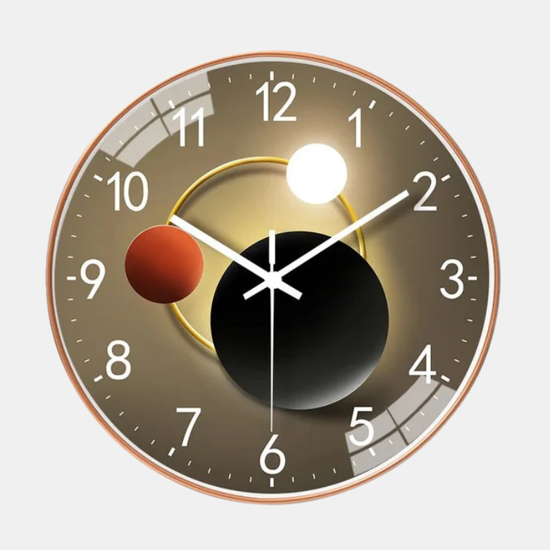 Horloge Murale Luminouse Moderne Avec Mouvement Silencieux Et Design Élégant Wall clock Electro Paris Orange lunaire 20cm