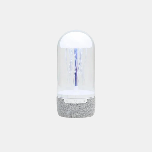 Lampe Méduse Lumineuse Et Haut-Parleur Bluetooth Portable À Effet Aquatique Portable Jellyfish Lamp Speaker Electro Paris Blanc
