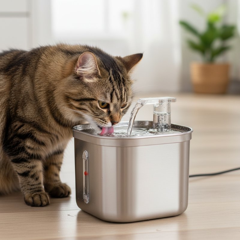 Fontaine À Eau En Acier Inoxydable Pour Chat Avec Filtration À 5 Niveaux Water fountain Electro Paris