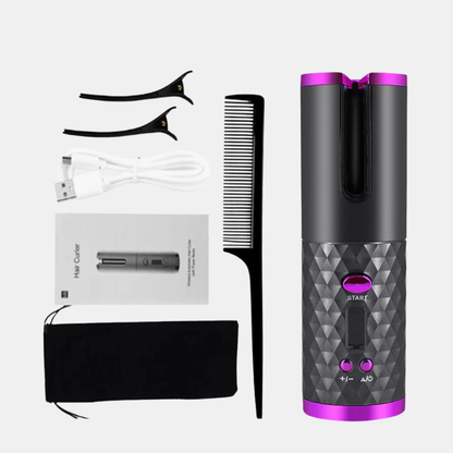 Styler Sans Fil Pour Boucles Parfaites Et Waves Définies Avec Contrôle LCD Et Chauffe Rapide Hair styling tool Electro Paris Gris