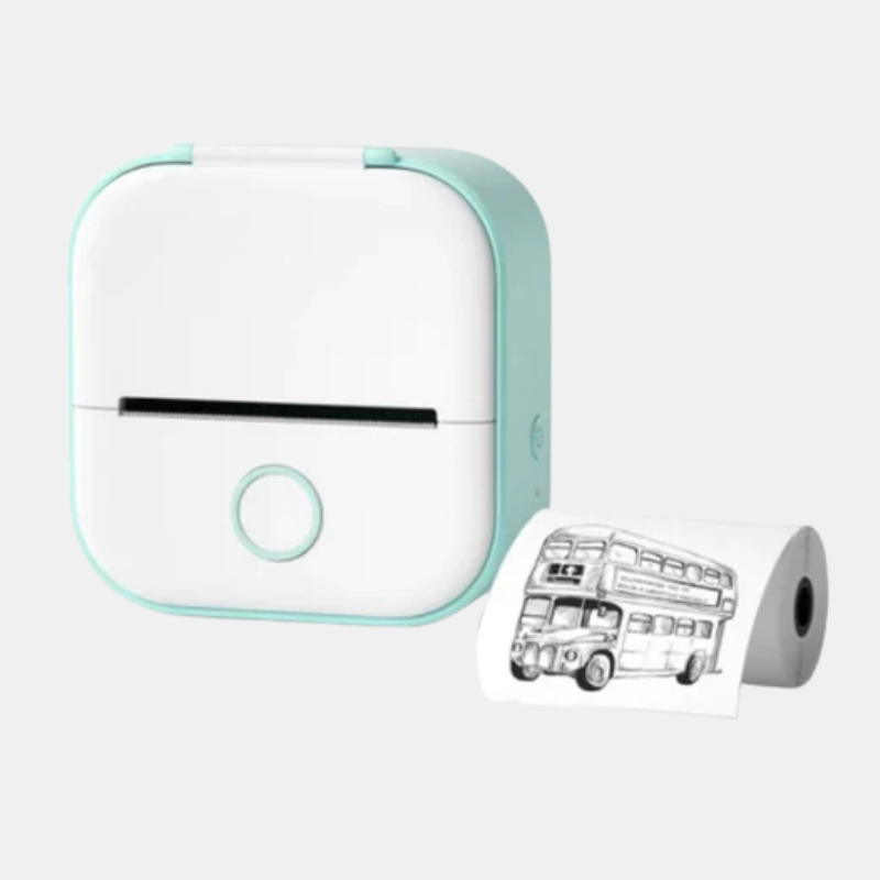 Mini-Imprimante Sans Fil Pour Stickers Avec Impression Thermique Directe Depuis Smartphone Mobile Printer Electro Paris Vert
