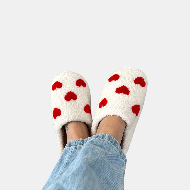 Chaussons Douillets Pour Couple Avec Motifs Coeur Pour Confort Et Élégance À La Maison Slippers Electro Paris Petit coeur 37