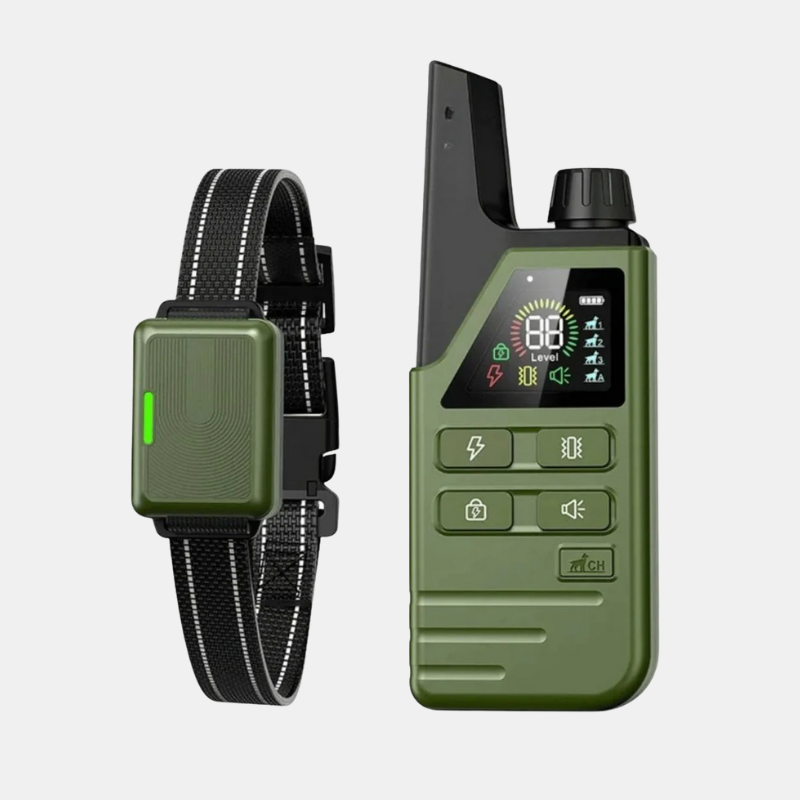 Collier De Dressage Pour Chien Avec Télécommande Étendue Et Modes Personnalisables Pet collar Electro Paris Vert militaire