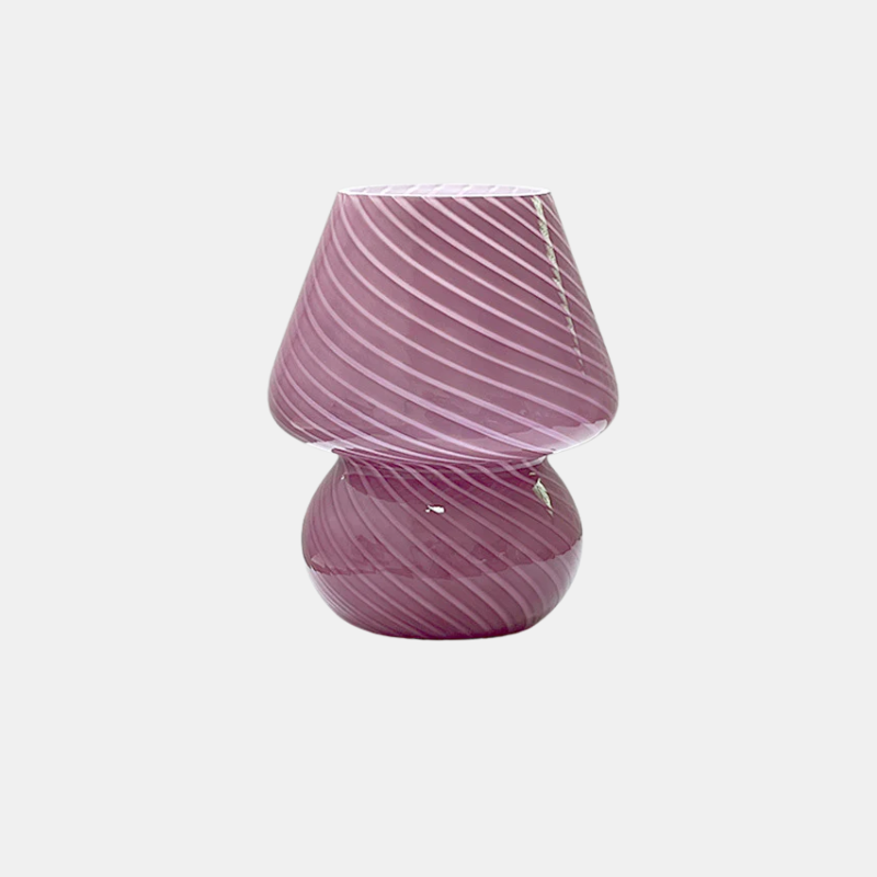 Lampe de table inspirée des champignons avec ampoule LED et design vintage Table Lamps Electro Paris Rayures violettes