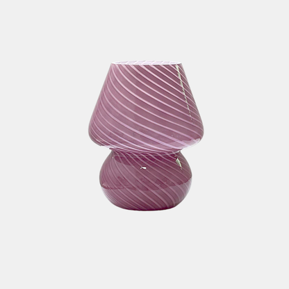 Lampe de table inspirée des champignons avec ampoule LED et design vintage Table Lamps Electro Paris Rayures violettes