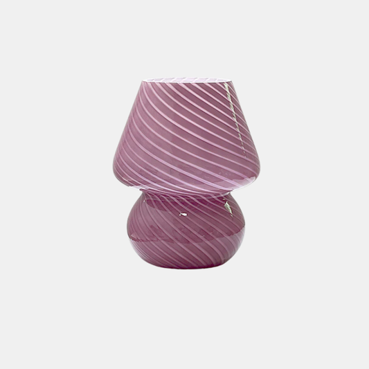 Lampe de table inspirée des champignons avec ampoule LED et design vintage Table Lamps Electro Paris Rayures violettes