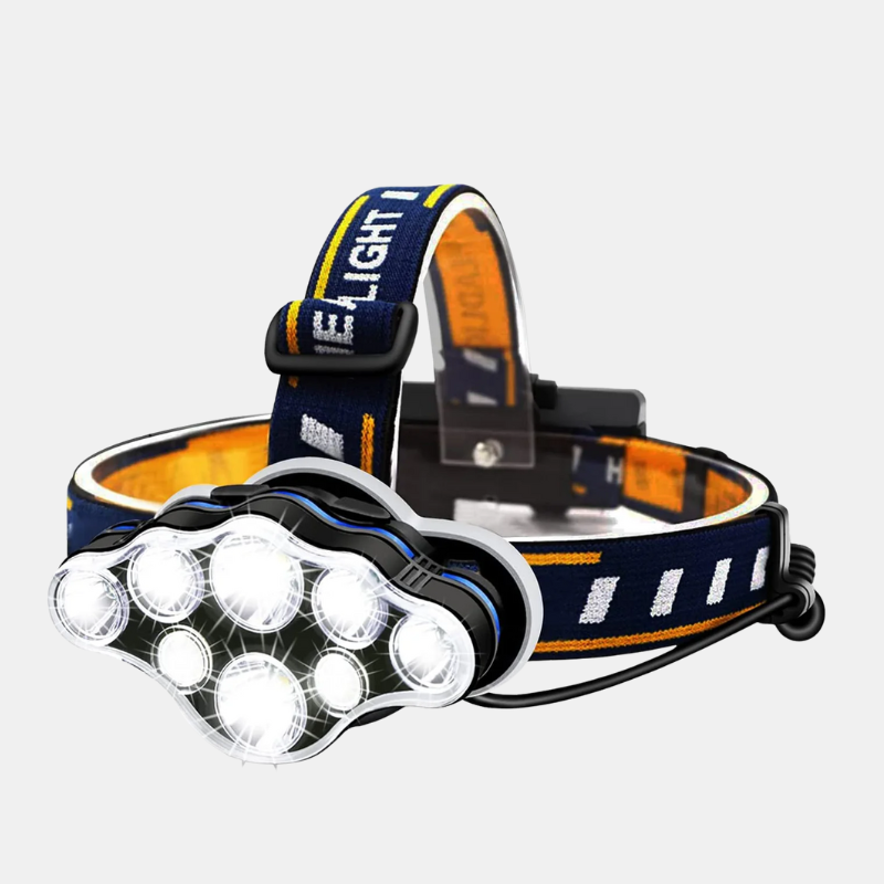 Lampe Frontale Rechargeable Ochter 18000 Lumens – 8 Modes de Lumière, Étanche, USB, Lumières Rouges et Blanches Pour Randonnée, Camping et Course Headlight Electro Paris Noir