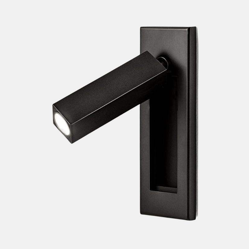 Applique Murale LED Moderne En Aluminium Avec Montage Encastré Wall lamp Electro Paris Noir Dia 5cm x H 15.5cm Carré Blanc chaud