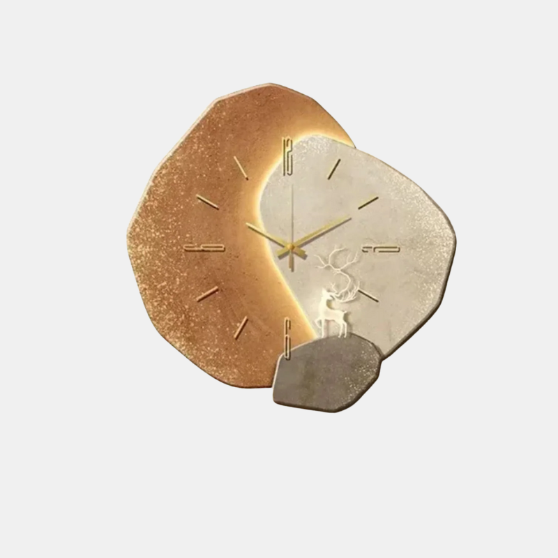 Horloge Murale Élégante En Métal Doré – Raffinement Floral Et Style Intemporel Wall clock Electro Paris Style A