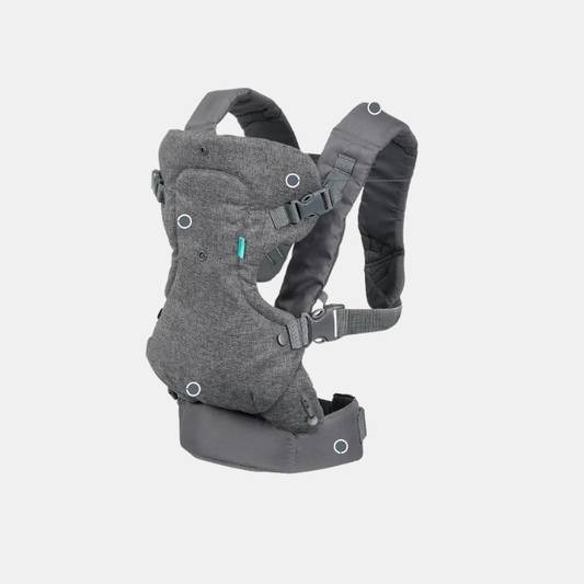 Porte-Bébé Ergonomique 4-en-1 Pour Nouveau-Nés Et Tout-Petits Avec Bretelles Rembourrées Et Ceinture Large Baby Carrier Electro Paris Gris