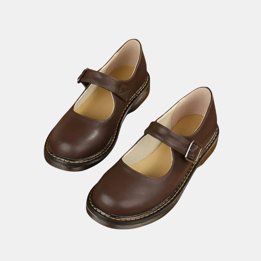 Chaussures En Cuir Vintage Avec Bride Et Semelle Confort Élégance Classique Et Bien-Être Au Quotidien Black Friday Deal Shoes for Women Electro Paris Marron 34