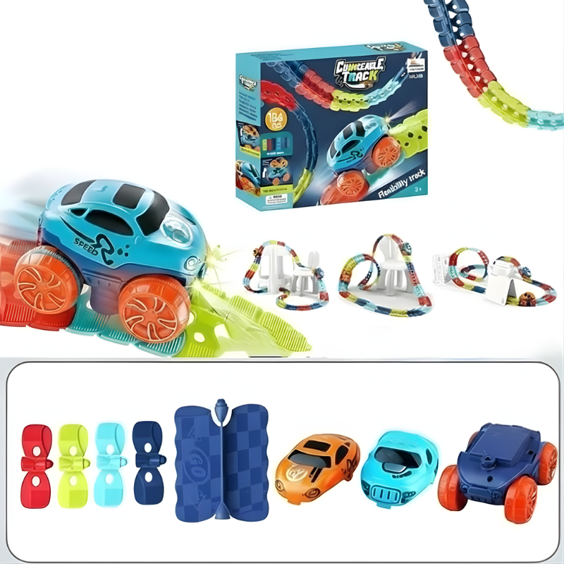 Piste Automobile Éducative À Pistes Flexibles Anti Gravité Pour Enfants Et Jeux Créatifs Toys & Games Electro Paris Ensemble de 184 pièces