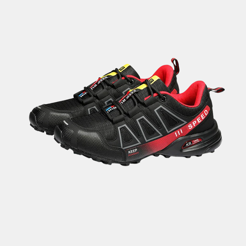 Chaussures Orthopédiques Confortables Pour Marche Et Randonnée Avec Soutien Optimal Shoes for Men Electro Paris Noir-Rouge 39