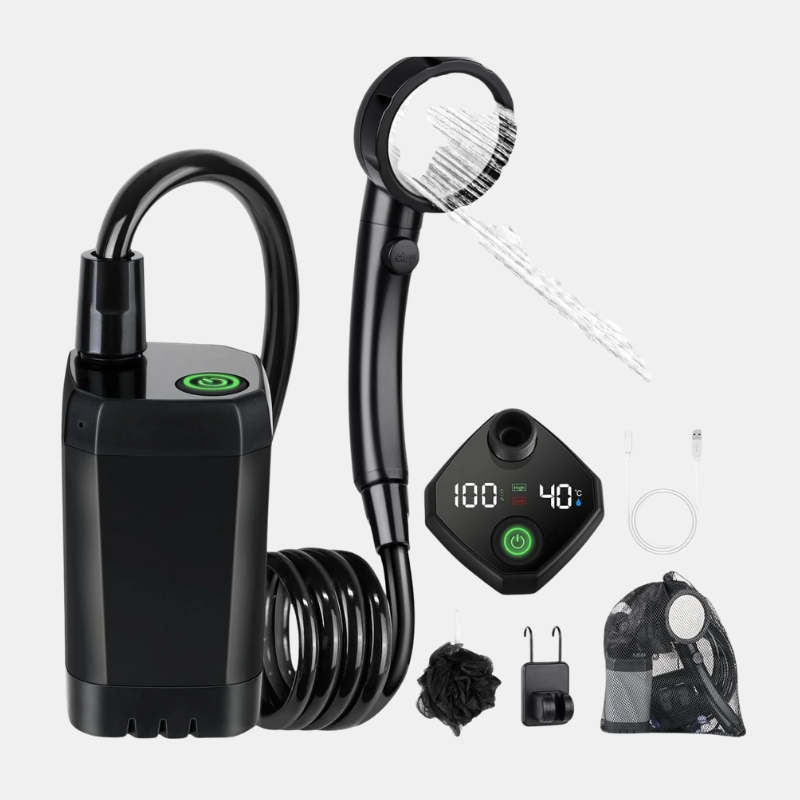 Douche De Camping – Douche De Camping Portable Électrique Avec Pompe et Réservoir Rechargeable Portable Electric Camping Shower Electro Paris Noir