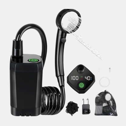 Douche De Camping – Douche De Camping Portable Électrique Avec Pompe et Réservoir Rechargeable Portable Electric Camping Shower Electro Paris Noir