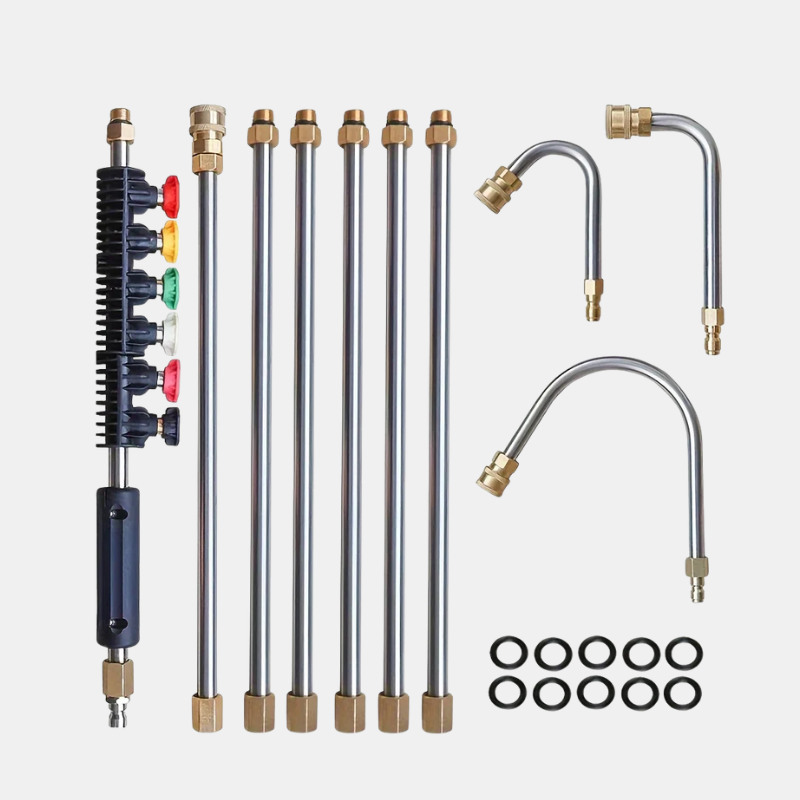 Lance Télescopique Haute Pression 4000 PSI pour Toitures, Gouttières et Murs High Pressure Washer Electro Paris Argent