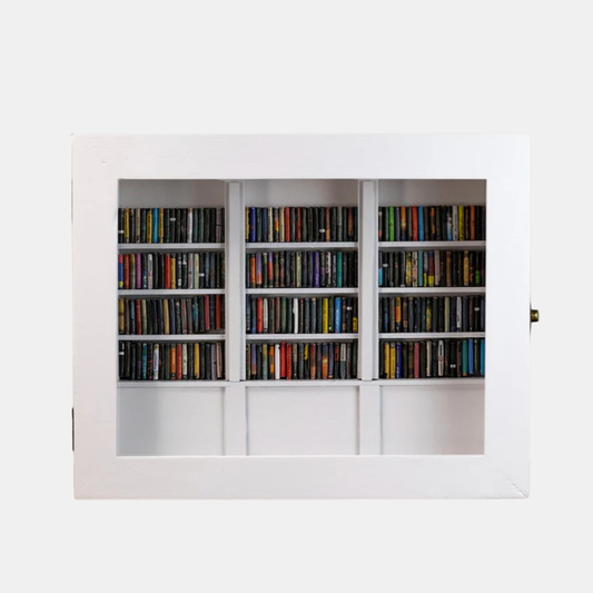 Bibliothèque Miniature Antistress Avec 200 Livres Artisanaux Pour Détente Et Sérénité Bookshelf Electro Paris Blanc