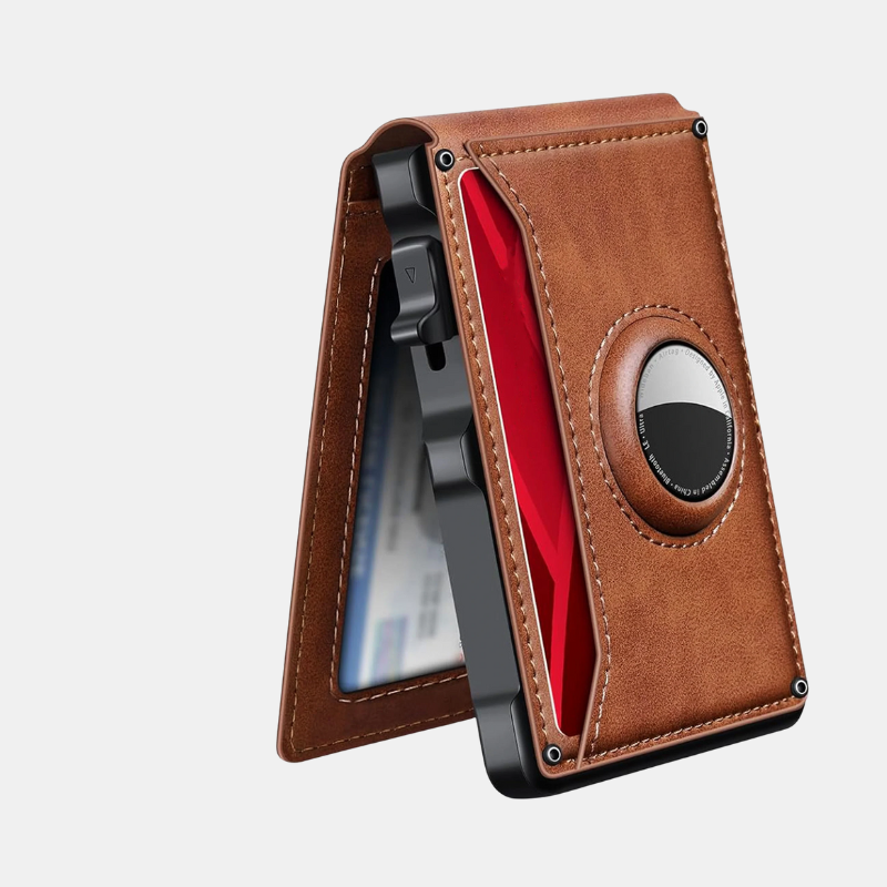Portefeuille RFID Intelligente Avec Suivi AirTag Et Grande Capacité Pour Cartes Et Billets Wallet Electro Paris Marron