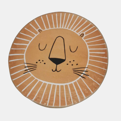 Tapis de jeu rond pour enfants Lion – Doux, Confortable et Ludique