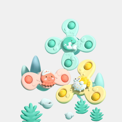 Jouet Tournant À Ventouse Pour Bébé Avec Cloches Et Formes D’Animaux – Lot De 3 Toys & Games Electro Paris Océan 3 rue