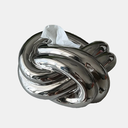 Boîte À Mouchoirs En Céramique Avec Nœud Design Pour Décoration Moderne Et Élégante Tissue Holders Electro Paris Argent