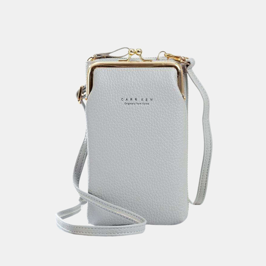 Sac Bandoulière En Cuir Pour Femme Avec Compartiments Multiples Et Design Minimaliste Cross Body Bags Electro Paris Gris