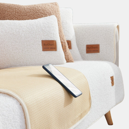 Housse De Canapé Élégante Et Rembourrée Avec Protection Contre L’Usure Et Anti-Dérapante Sofa Cover Electro Paris Blanc 45x45cm Taies d'oreiller