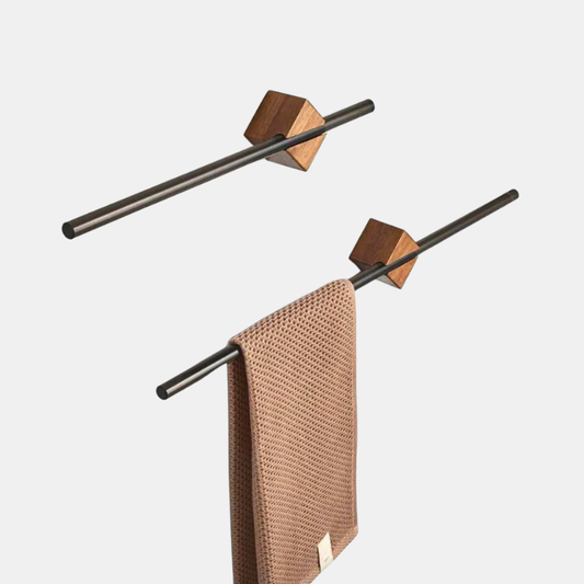 Porte-Serviettes Ajustable En Bois Pour Salle De Bain Contemporaine Avec Cube Coulissant Élégant Towel rack Electro Paris Acrylique acajou Petit (serviette à main) - 40cm/15 inches
