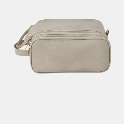 Trousse De Toilette Spacieuse Avec Organisation Optimale Pour Cosmétiques Makeup bag Electro Paris Beige