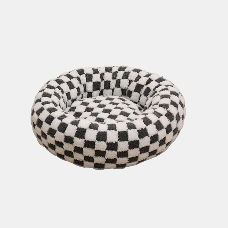 Quality Round Donut Dog Bed – Lit Rond Douillet Pour Chiens Et Chats Pour Détente Ultime Et Confort Apaisant Quality Round Donut Dog Bed Electro Paris Blanc Noir S