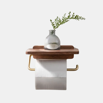 Porte-Rouleau De Papier Toilette Mural En Noyer Avec Étagère Intégrée Pour Salle De Bain Moderne Et Pratique Tissue Holders Electro Paris Célibataire