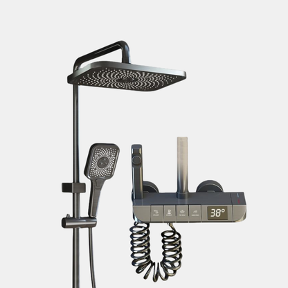 Ensemble De Douche Mural Haute Pression Avec Pommeau Ajustable Pour Salle De Bain Moderne Shower set Electro Paris Gris