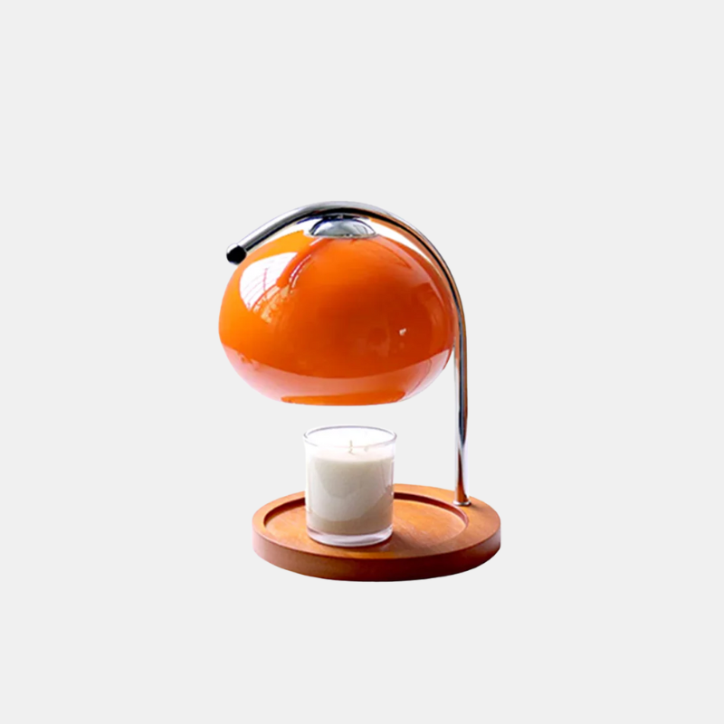 Lampe Chauffante En Verre Style Rétro Pour Ambiance Chaleureuse Et Parfum Subtil Candle Warmer Electro Paris Rouge Orange