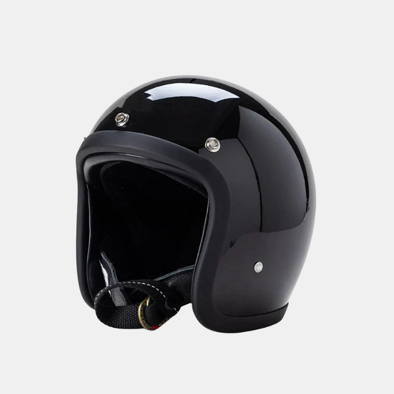 Casque Moto Rétro Low-Profile Avec Certification DOT Et ECE Pour Conduite Sécurisée Cyber Monday Offer Helmet Electro Paris Noir brillant S