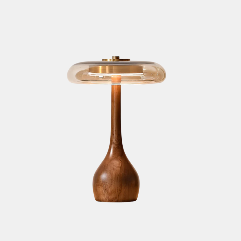 Lampe De Table – Éclat En Verre Et Bois Avec Lumière Réglable Table Lamp Electro Paris Marron 22 x 24.5cm