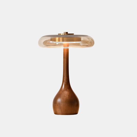Lampe De Table – Éclat En Verre Et Bois Avec Lumière Réglable Table Lamp Electro Paris Marron 22 x 24.5cm