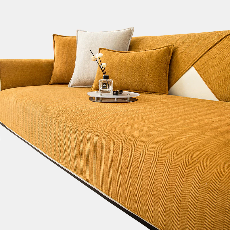 Housse De Canapé Anti-Griffes Luxueuse Et Confortable Pour Protection Et Bien-Être Du Mobilier Sofa Cover Electro Paris Orange 27x27