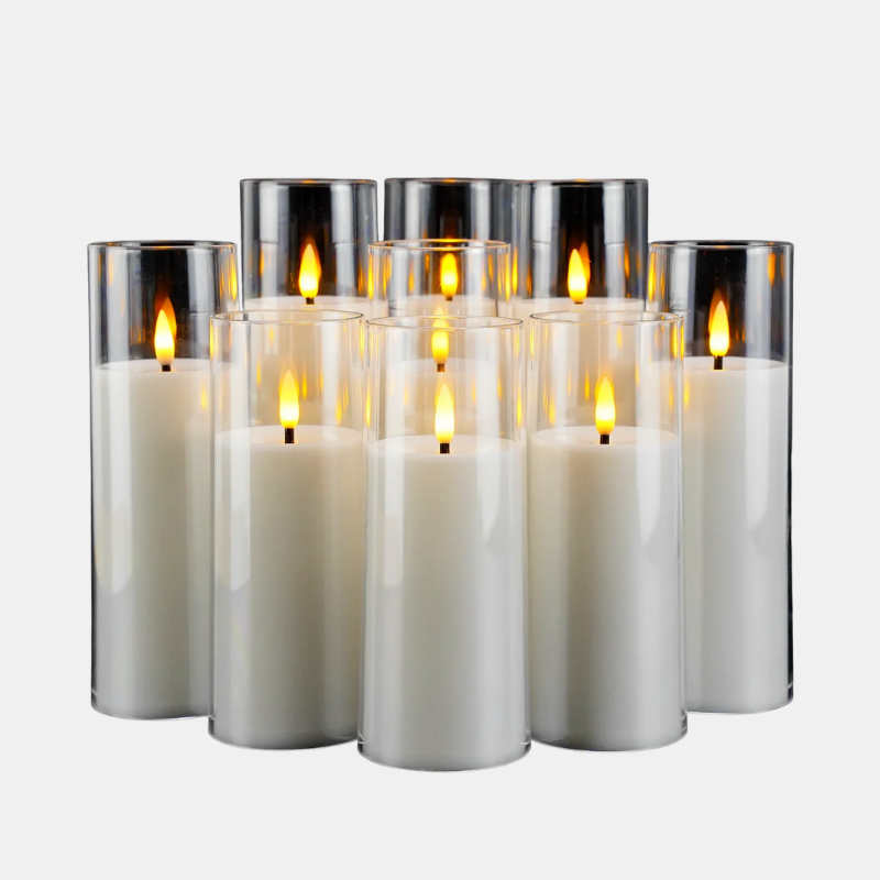 Ensemble De 9 Bougies Acryliques Sans Flamme Pour Une Ambiance Élégante Et Sécurisée Candle Electro Paris Blanc