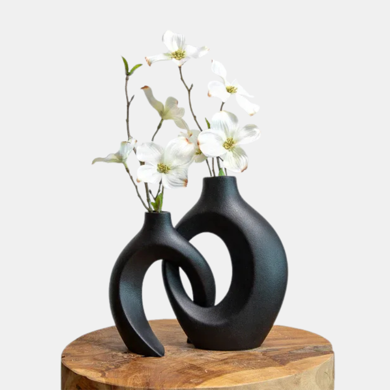 Vase – Vaisseau Tressé Élégant Pour Arrangements Floraux Modernes Vases Electro Paris Noir