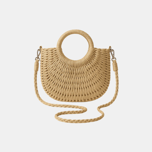 Sac À Main En Paille Naturelle Style Bohème Chic Pour L’Été Black Friday Deal Shoulder bag Electro Paris Beige