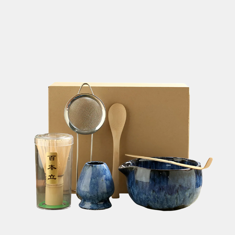 Service À Thé Matcha Complet 6 Pièces Pour Une Préparation Traditionnelle Authentique Et Élégante Matcha maker Electro Paris Bleu