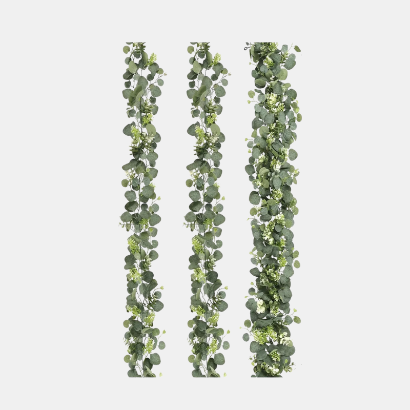 Guirlande D’Eucalyptus Artificielle 2 Pièces Pour Une Décoration Naturelle Et Élégante Artificial plant Electro Paris Vert